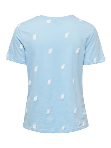 ONLY Women's ONLBONE REG S/S AOP TOP Box JRS T-Shirt, Night Sky/Print:Palm, S, Night Sky/Nadruk: palm, S