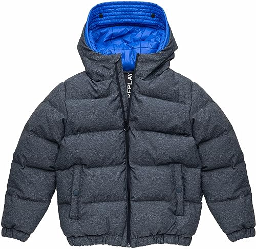 Replay Chłopięca kurtka pikowana, 020 EFFECT DENIM DARK, 8 Lat