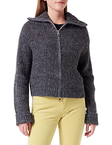 TOM TAILOR Denim Damski Kardigan z zamkiem błyskawicznym 1034310, 10522 - Shale Grey Melange, XS