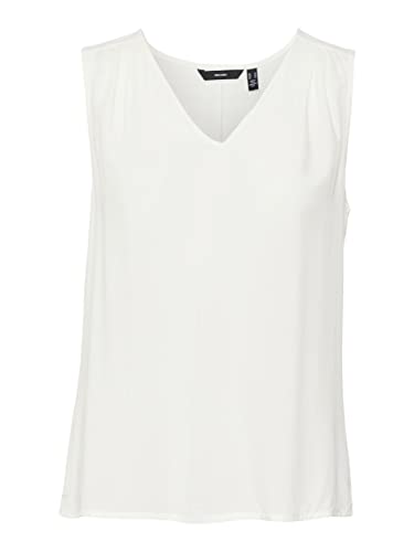 VERO MODA Women's VMBRIT SL JRS GA Top, Snow White, S, Snow White, S