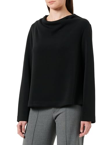 s.Oliver Sales GmbH & Co. KG/s.Oliver Damska bluza z kołnierzem wodospadu, bluza z kołnierzem wodospadu, czarny, 42