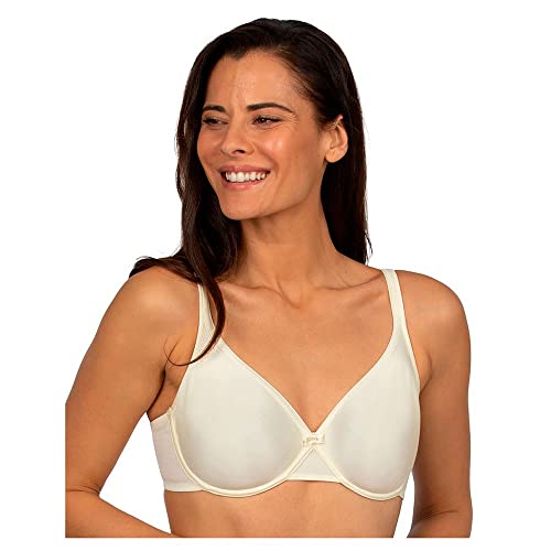 Playtex Damski satynowy biustonosz z mikrofibry Sujetador Con Aros bez wyściółki, Złamana biel (Marfil 898), 80