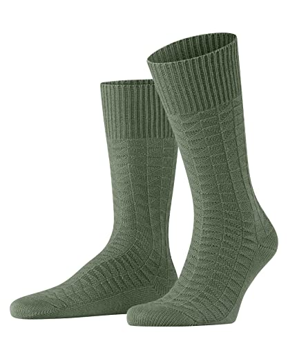 FALKE Mężczyźni Skarpety Joint Knit M SO Konopia Organiczna Bawełna jednokolorowe 1 Para, Zielony (Aloe 7431), 43-44