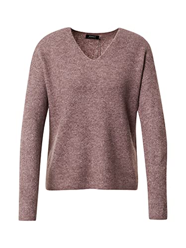 ONLY Damski sweter ONLCAMILLA dekolt w serek L/S KNT NOOS, różowo-brązowy/szczegóły: melanż, XXXL