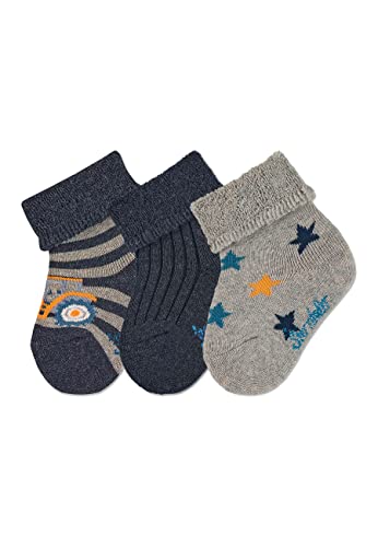 Sterntaler Baby-Söckchen 3er-Pack Traktor Skarpety, Blau Meliert, Normal Baby, blau meliert, Normal