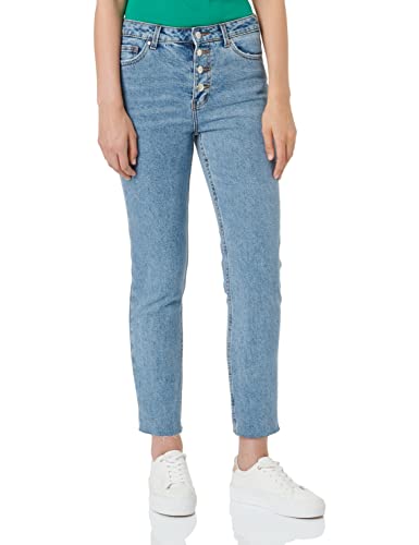 ONLY Dżinsy damskie Straight Fit ONLEmily Life HW Cropped 2632Light Blue Denim