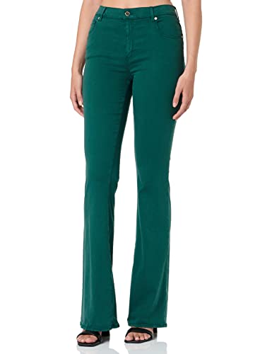 Love Moschino Skinny Twill z czarnymi błyszczącymi logo Back Tag damskie spodnie swobodne, zielony, 36