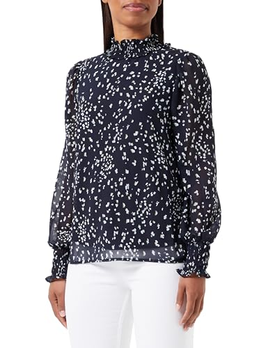 VERO MODA Vmholly Ls Smock Top WVN Ga koszulka damska z długim rękawem, Navy Blazer/Aop: manola, M