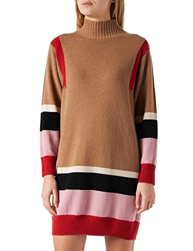 Sisley Damska sukienka 1244L200T, wielokolorowa brązowa 902, L