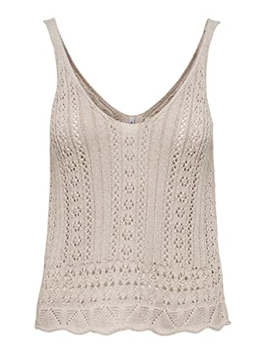 ONLY Damski sweter ONLLYZET Life S/L TOP KNT NOOS, Pumice Stone, S, Kamie? Pumeksowy, S