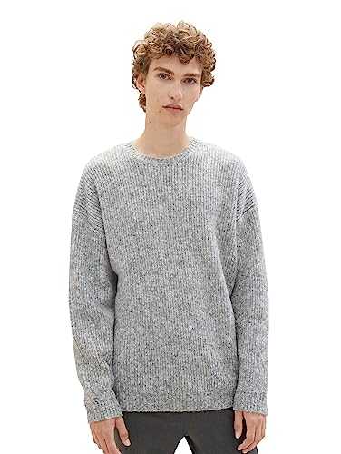 TOM TAILOR Denim sweter męski, 15398 – Light Stone Grey Melange, XXL