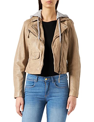 Freaky Nation Easy Biker-Fn damska kurtka skórzana, Stone, L