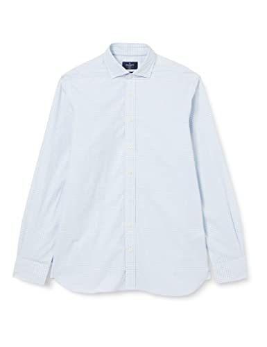 Hackett London Męska koszula Multi BLU Melange CHK Button Down Shirt, 3XL