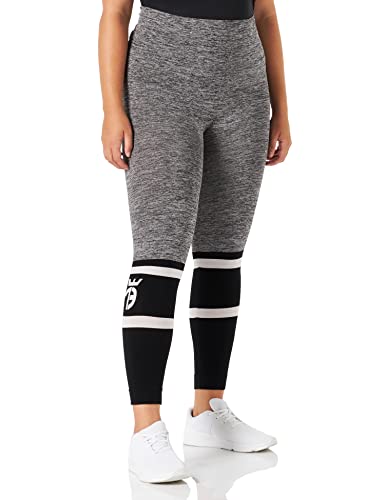 belly cloud Damskie legginsy sportowe melanż, czarne, L, czarny, L