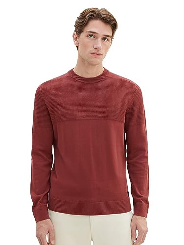 TOM TAILOR sweter męski, 32220 – Burned Bordeaux Red, 3XL