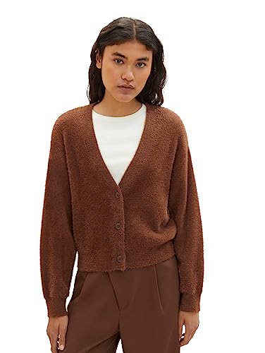 TOM TAILOR Denim Damski kardigan z dzianiny, 19714 - Palony brązowy (Coffee Brown), L