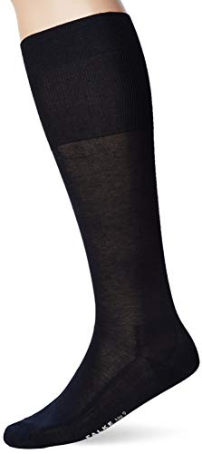 FALKE Mężczyźni Podkolanówki No. 9 M KH Czysta Bawełna Fil d'Ecosse długie jednokolorowe 1 Para, Niebieski (Dark Navy 6370), 47-48