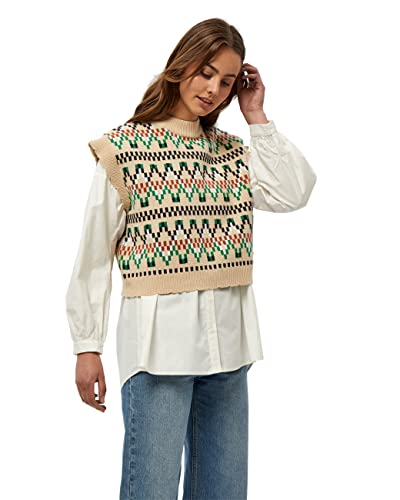 Minus Damska kamizelka z dzianiny Oaklyn, Warm sand pattern, XXL