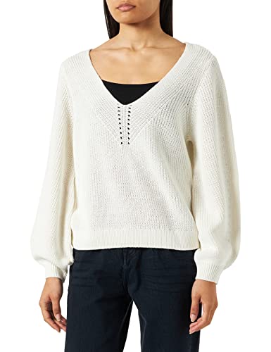 Vila Odwracalny top z dzianiny dla kobiet, White Alyssum, S