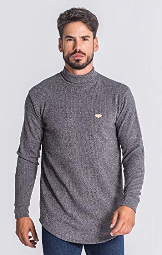 Gianni Kavanagh Grey Core Turtleneck Medal Sweater Sweter Męski, Szary, S
