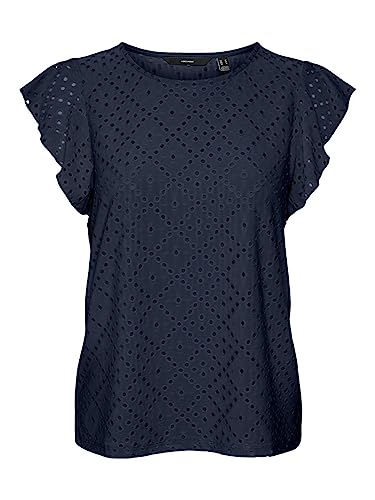VERO MODA VMTASSA SL Frill NOOS Top, Navy Blazer, XL, granatowy blezer, XL