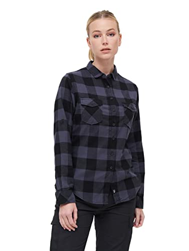 Brandit Damska koszula flanelowa Amy, czarny/szary, 6XL