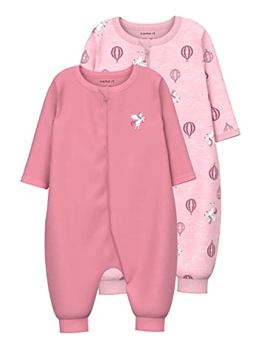 NAME IT Baby Girls NBFNIGHTSUIT 2P Zip Unicorn NOOS śpiwór, Parfait Pink, 56, Parfait Pink, 56 cm