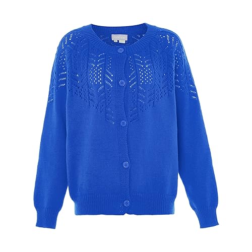 Jalene Damska modna kurtka kardigan z dzianiny poliester królewski błękit rozmiar XL/XXL, królewski błękit, XL