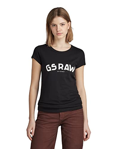 G-STAR RAW Slim Chest Print R T Wmn SS Kurtka damska, dk black, S