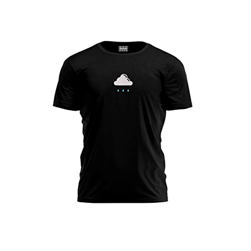Bona Basics, Męski T-shirt z cyfrowym nadrukiem,% 100 bawełna, czarny, na co dzień, męskie topy, rozmiar: L, czarny, L
