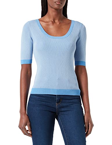 comma Damski sweter z krótkim rękawem, 5336 błękitny, 42