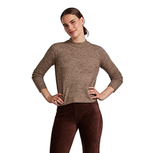 PIECES Damski sweter z długim rękawem z okrągłym dekoltem Noos BC, Fossil, XS