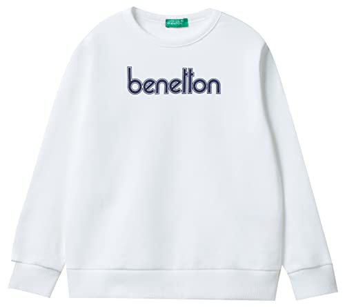 United Colors of Benetton Chłopięca bluza Maglia G/C M/L 3J68C109Z, Bianco Ottico 101, S, Bianco Ottico 101, S