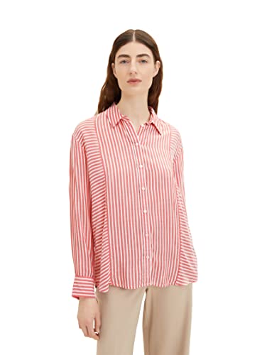TOM TAILOR Damski Bluzka 1035265, 31405 - Red White Thin Stripe, 40