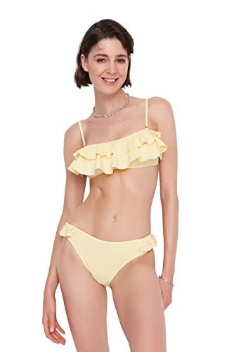 Trendyol Damski normalny stan normalny dół od bikini, ŻÓŁTY, 38