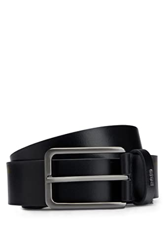 BOSS Męski pasek z logo Calis-Logo Sz35 z gładkim paskiem z logo, Czarny, 110
