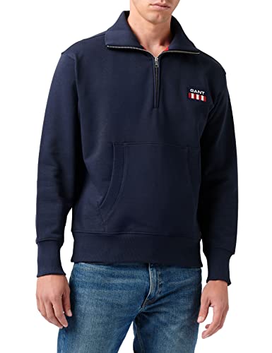 GANT Sweter męski, niebieski (Evening Blue), L