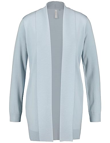 Gerry Weber Damski kardigan z prążkowanym ściągaczem, z długim rękawem, jednokolorowy, niebieski (Powder Blue), 46