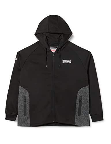 Lonsdale Męska kurtka SALTASH z kapturem, czarny/Marl antracyt, 3XL