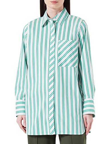 Gerry Weber Damska bluzka 160003-31402, ecru/biały/zielone paski, 48, ecru/biały/zielone paski, 48