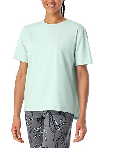 Schiesser Damski T-Shirt Top Piżamowy, Miętowy, 48, Miętowy, 48