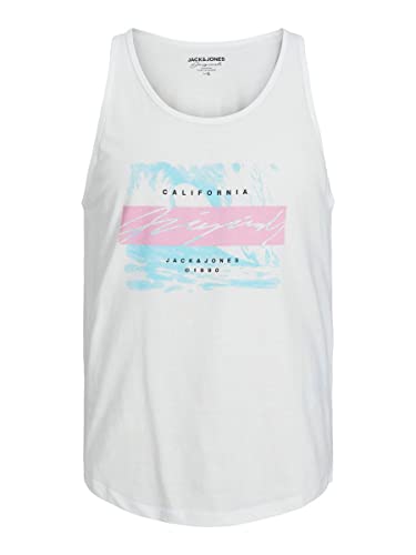 JACK & JONES Męski tank top Jortulum Sketch Tank Top, Cloud Dancer, XL