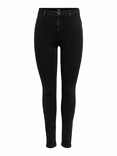 ONLY ONLBLUSH Life HW SK legginsy NOOS dżinsy, Black Denim, 32 (Small)