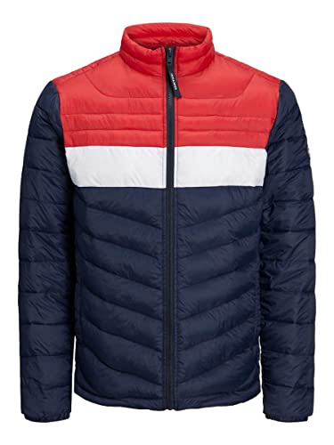 Jack & Jones męska kurtka JJEHERO Puffer Collar Noos Jacket, granatowy blezer, XL