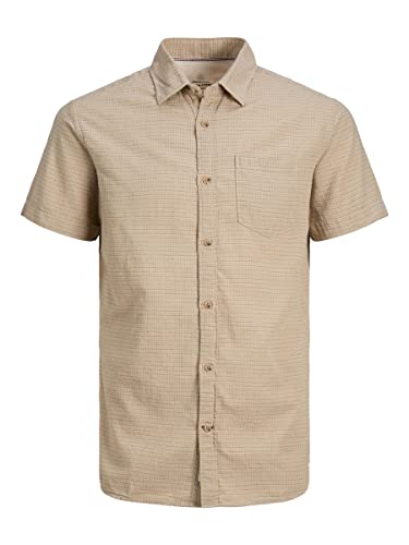JACK & JONES Męska koszula Jorabel S/S Sn, Crockery, M