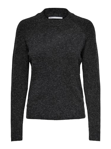 ONLY Damski sweter z dzianiny jednokolorowy, czarny, XS