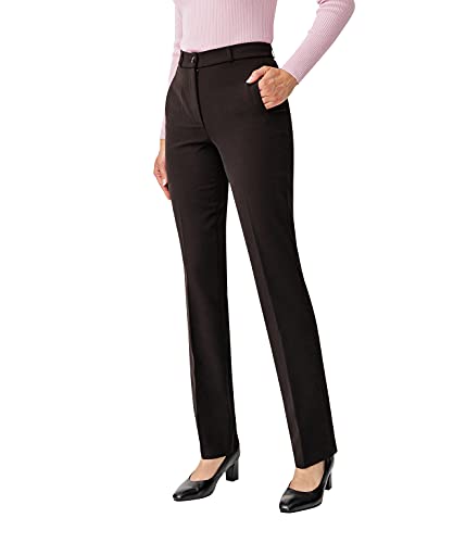 Damart Damskie spodnie Pantalon City Droit klasyczne, czarny (noir), 34W x 32L