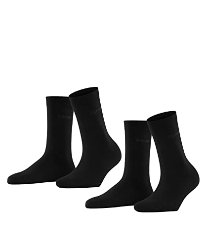 ESPRIT Kobiety Skarpety Uni 2-Pack W SO Bawełna jednokolorowe 2 Pak, Czarny (Black 3000), 39-42
