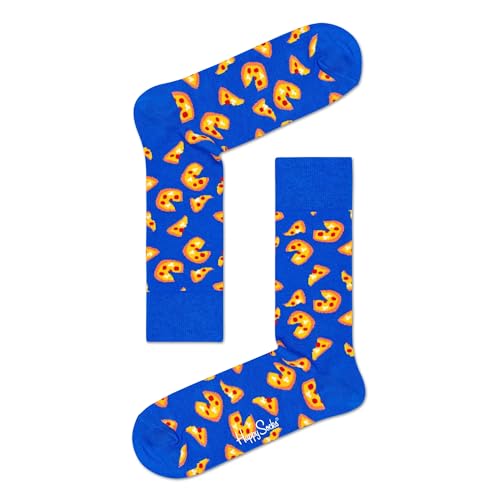 Happy Socks Pizza Sock, Skarpety dla kobiet i mężczyzn, Żółty-Czerwony-Biały-Pomarańczowy (36-40)