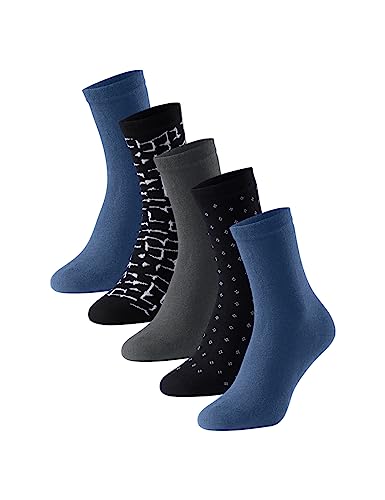 Schiesser Damskie 8-pak pończochy Stay Fresh klasyczne skarpety, niebieskie wzory, 39-42, Blau Gemustert, 39-42 EU